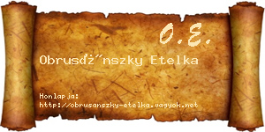 Obrusánszky Etelka névjegykártya